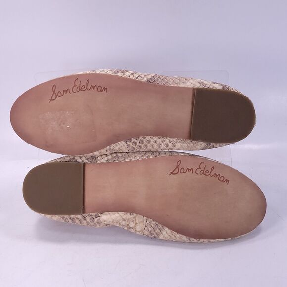 Sam Edelman Slip On Casual Snake Skin Ballet Flat Womens Size 8 Beige - Picture 7 of 8